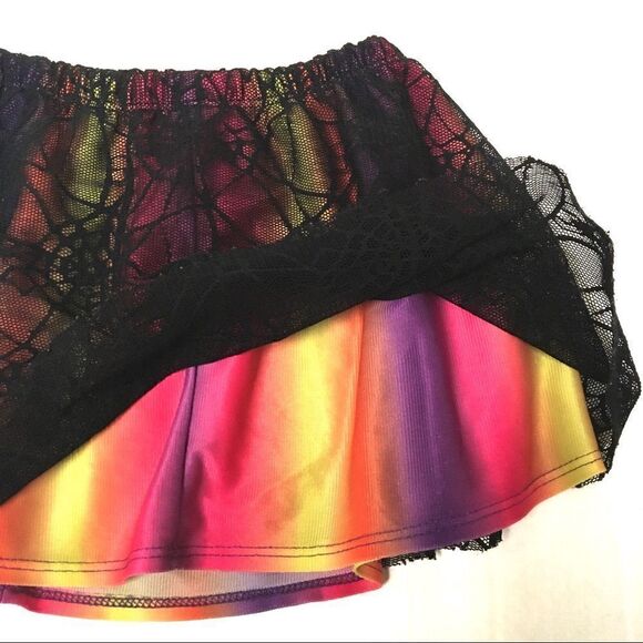 Girls spiderweb lace overlay mini skirt 3T - Picture 3 of 6